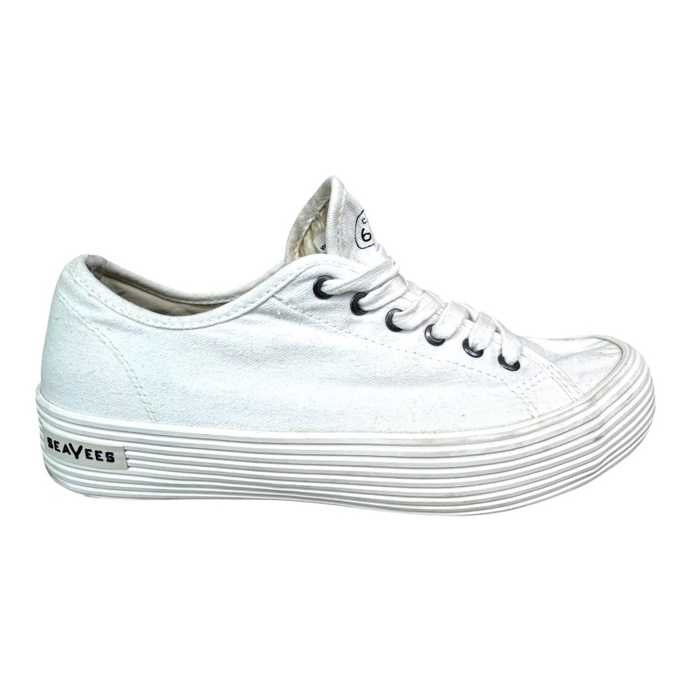 SeaVees Monterey Sneaker Platform‎ Bleach White Canvas Womens 9 California